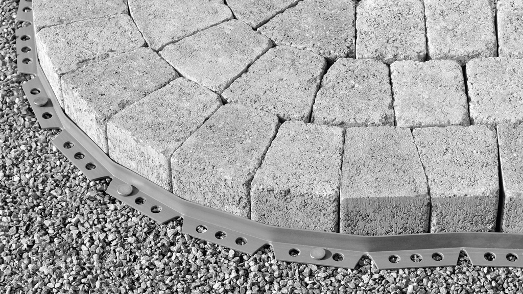 Randabschlussprofil steinfix® rund grau, Länge 200 cm