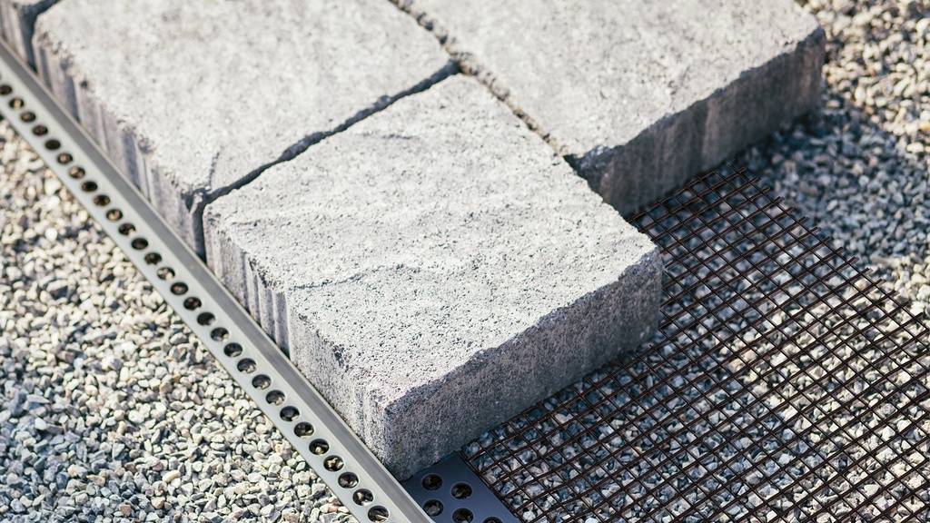 Randabschlussprofil steinfix® netz grau, Länge 200 cm, Steghöhe 22 mm