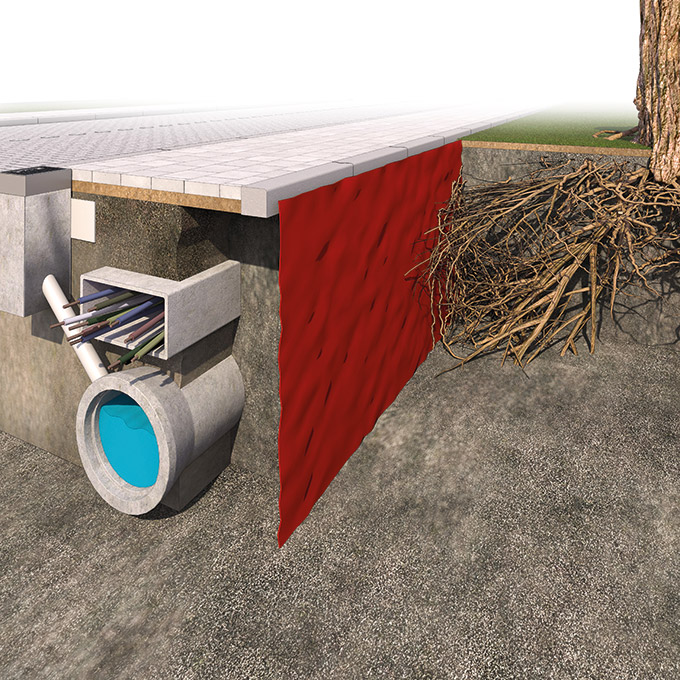 Wurzelschutzvlies ROOTBARRIER® 325, 50 m lang, 65 cm breit