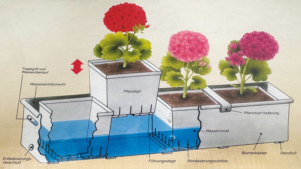 Kräuterkasten PFLANZFIX blau 70 cm lang