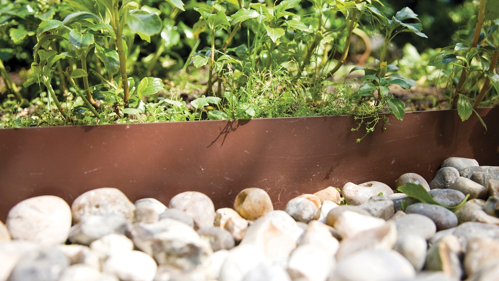 Randbegrenzung Stahl braun pulverbeschichtet 3 mm x 10.2 cm