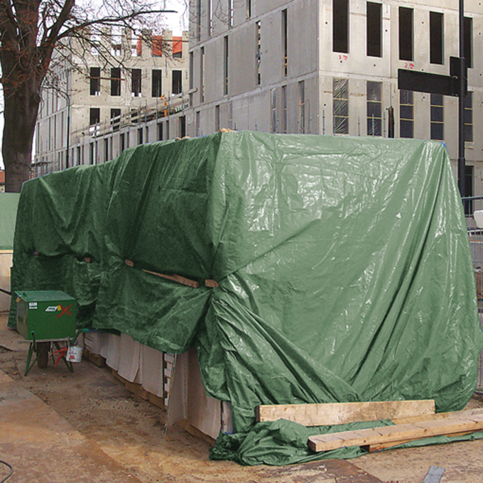 Gewebeplane «forte», 250 g/m², olivgrün, 6 x 8 m