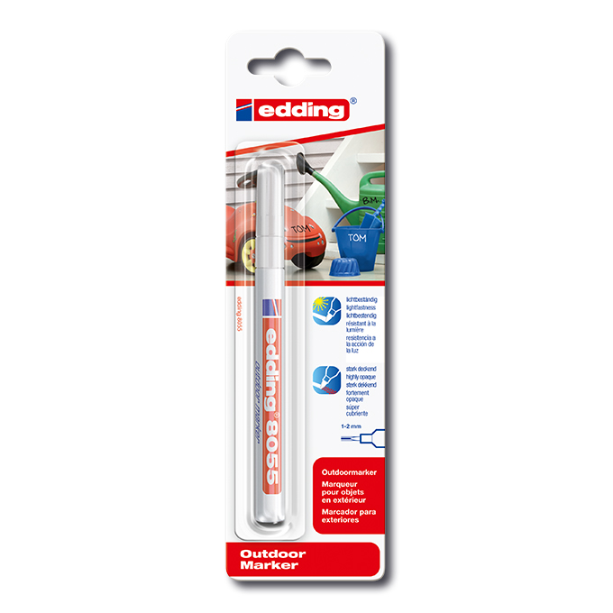 Outdoormarker «EDDING 8055», weiss, Strichstärke 1-2 mm