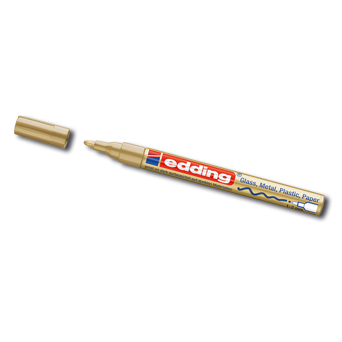 Lackmarker «EDDING 751», gold, Strichstärke ca. 1-2 mm