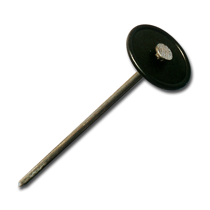 Befestigungsnagel für Bändchengewebe mit Plastikplatte