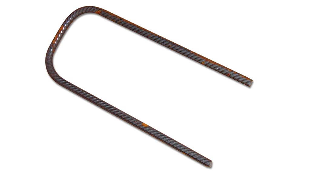 Agrafe en U fil nervurée non zinguée 30 x 13 x 30 cm