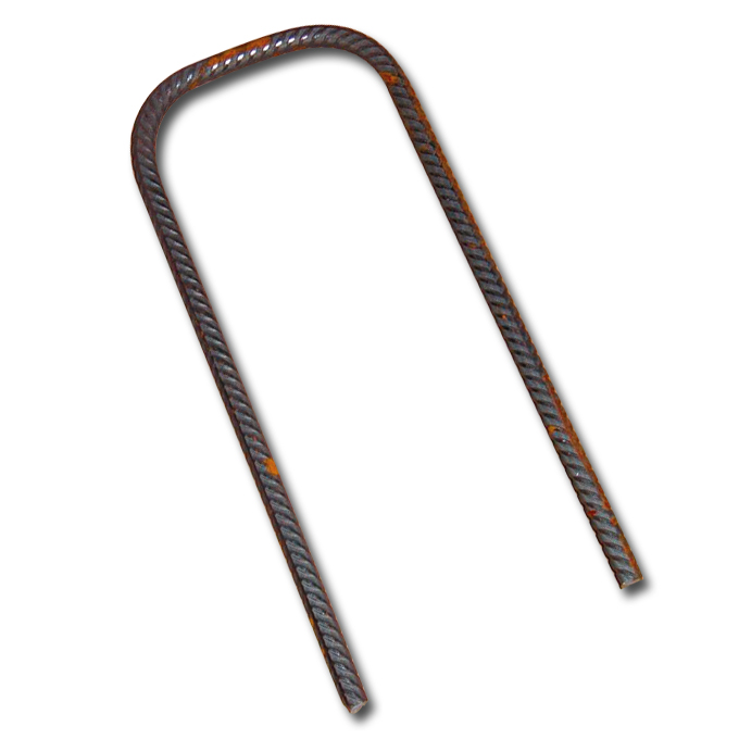 Agrafe en U fil nervurée non zinguée 30x13x30 cm