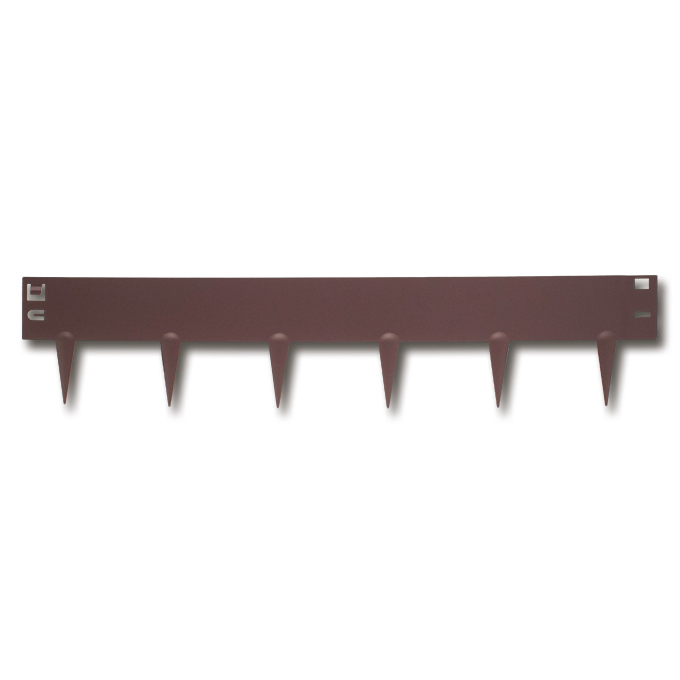 Bordure en acier broches fixes, brune, 1.6 mm x 10 cm, longueur 100 cm