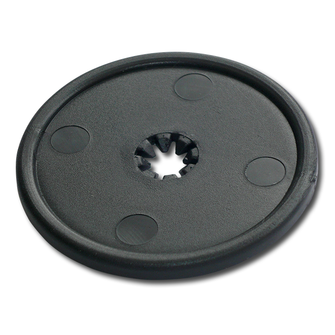 Plastikplatte einzeln, schwarz, 6 cm Ø