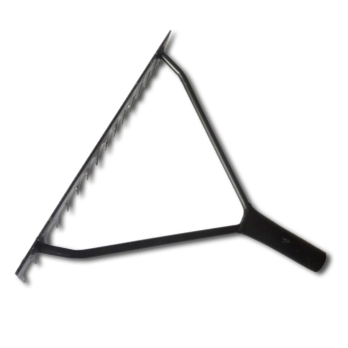 Râteau à goudron avec barre en V, 16 dents droites, largeur 44 cm, manche 170 cm