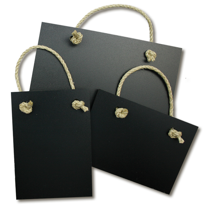 Pancarte façon ardoise avec cordelette, A5 paysage, 14.8 x 21 cm