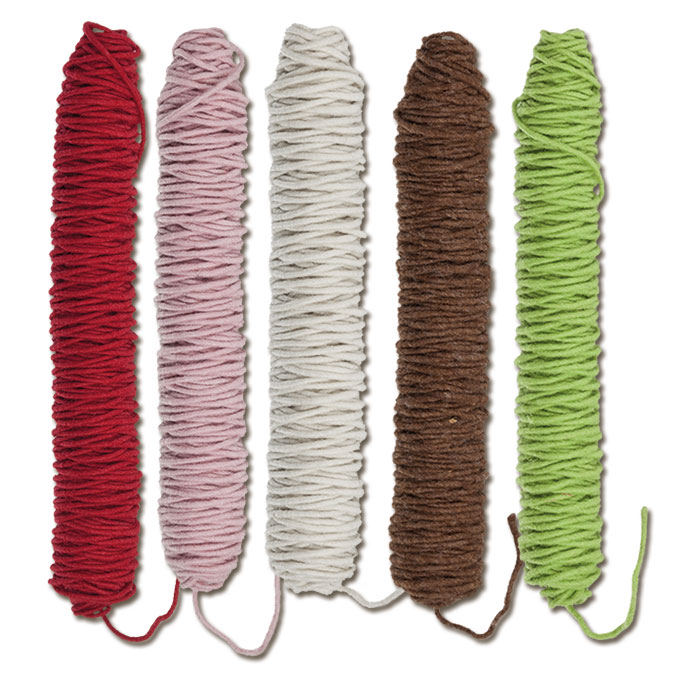 Cordon en laine blanche, Ø env. 5 mm, bobine de 55 m