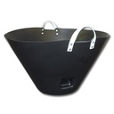 Panier parc, en polyéthylène gris, avec 2 poignées en cuir, 60 lt