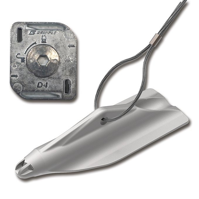 Erdanker GRIPPLE TL-A4 mit Draht 4 mm x 200 cm