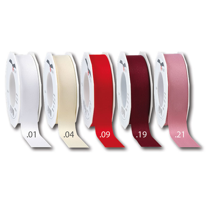 Ruban en polyester blanche, largeur 25 mm