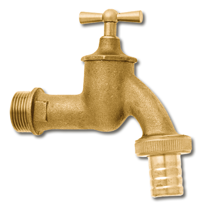 Auslaufventil, Aussengewinde ¾" und Schlauchverschraubung