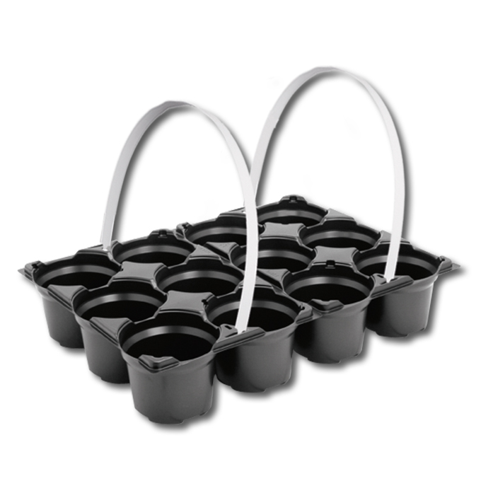 Tragepackung 12 (2x6) Mulden, Topfmass 10.5 cm, ohne Tragegriff