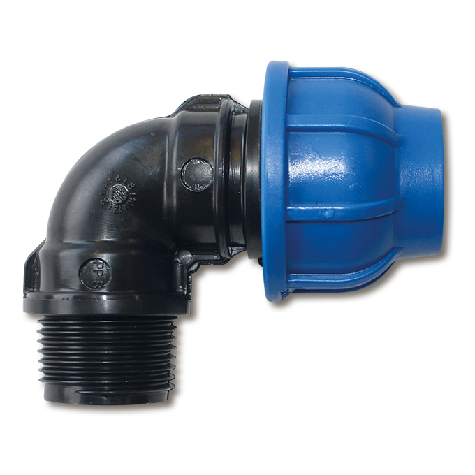 Klemmverschraubung 90° mit AG 25 mm x ¾"