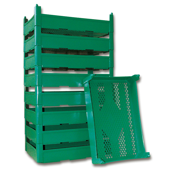 Cageot en plastique POLY, vert, 54 x 35 cm