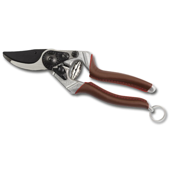 Baumschere FELCO 8 Elite, Klinge Black F-Tech, lederbezogene Griffe, 21 cm lang