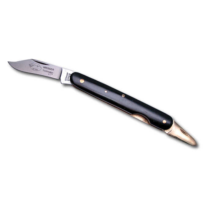 Couteau greffoir noir, avec lame pliable en laiton, longueur 10 cm