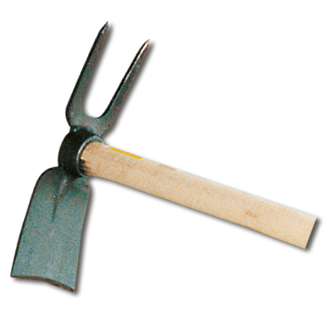 Sarcloret de jardin, 2 dents, manche en frêne 140 cm