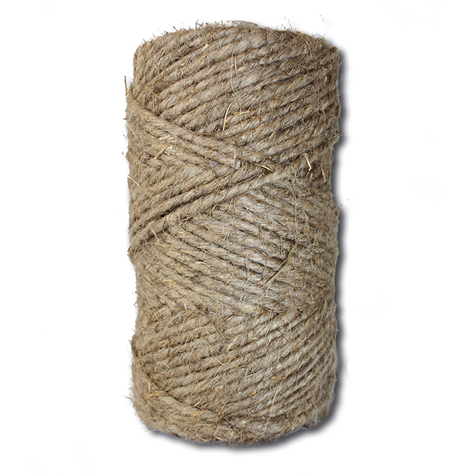 Ficelle en fibre naturelle en lin, Ø 3.5 mm, bobine de env. 500 g, environ 100 m