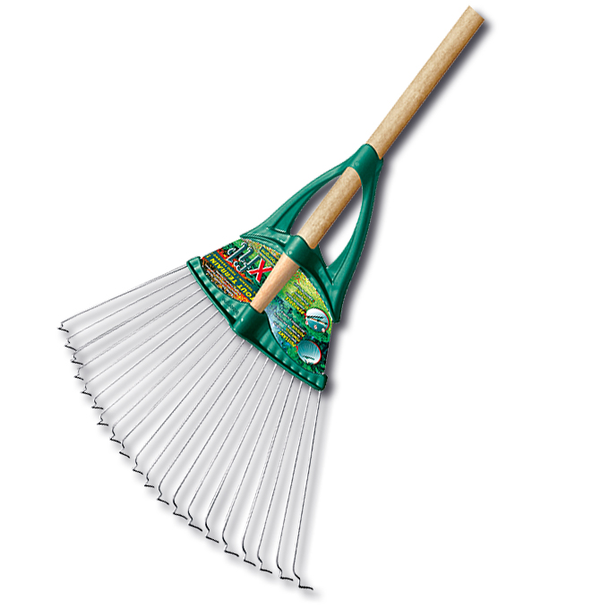 Balais à feuilles, avec dents rondes en acier, largeur 52 cm