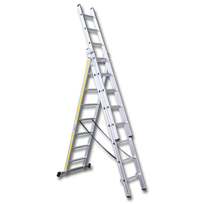 Aluleiter HB TREND, 3 x 8 Sprossen, 5.51 m