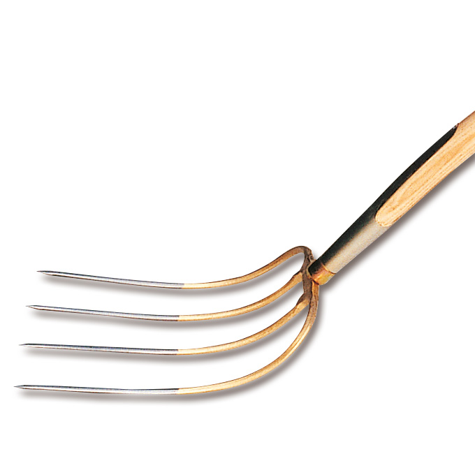 Fourche à fumier 4 dents, avec virole longue, manche 135 cm