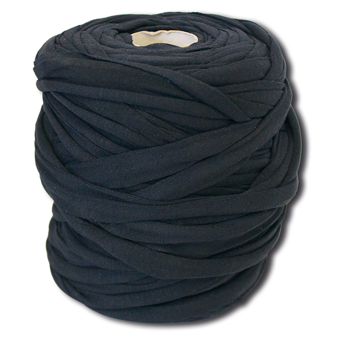 Attache textile, noire, en pur coton, bobine de 1 kg