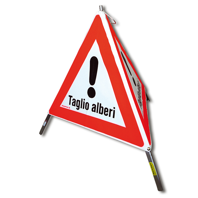 TRIOPAN-Faltsignal, Signal 1.30 «Taglio alberi», tagesleuchtend, Grösse 60 cm
