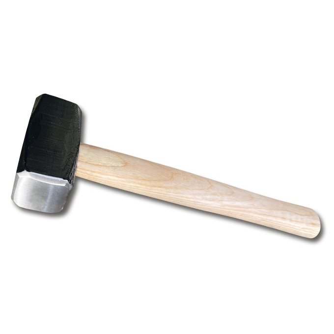 Massette, pannes polies, avec manche, poids environ 1250 g