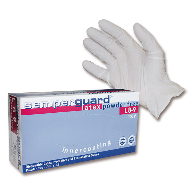Gants à usage unique SEMPERIT SEMPERGUARD LATEX PF, taille L/8–9