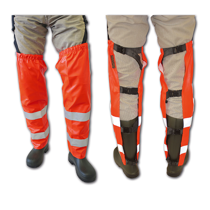 Jambière couleur orange brillant avec bandes réfléchissantes