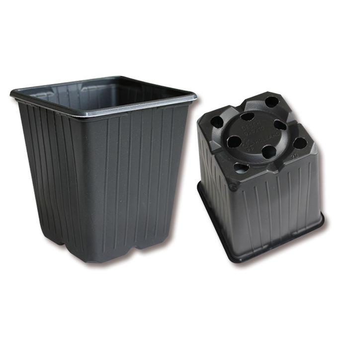 Vierecktopf DESCH Range 5° schwarz 9 x 9 x 10 cm, 1232 Stück