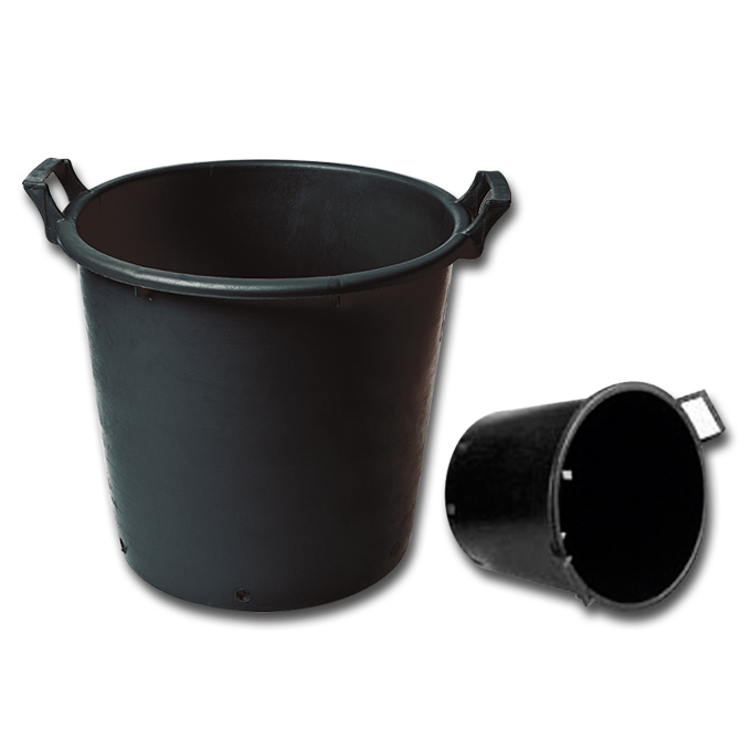 Container schwarz 50 lt, mit seitlichen Griffen