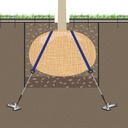 Ancrage de motte avec ancres, hauteur de l'arbre de 2-4.5 m
