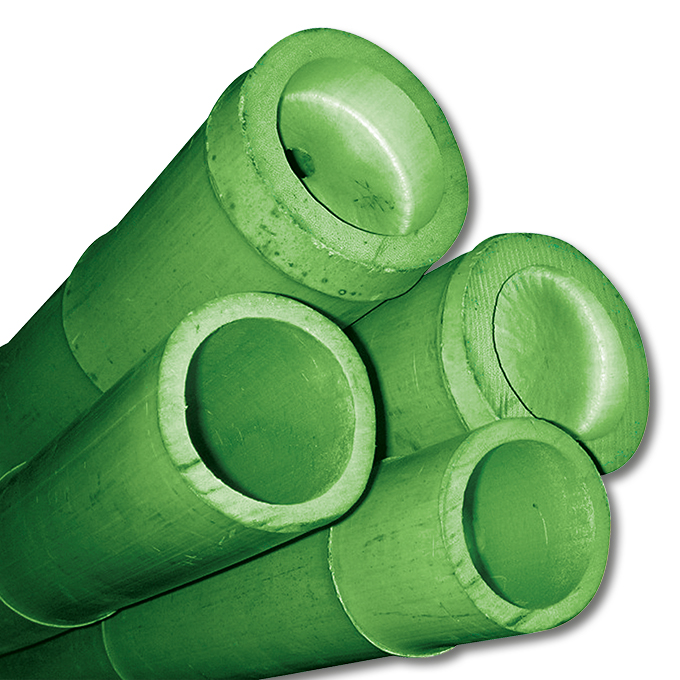 Bâtons de bambou pour la décoration 310 cm ø 40/45 mm, vert