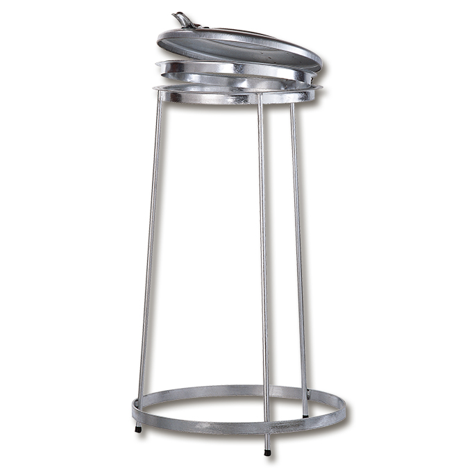 Bâti pour sac poubelle en métal zingué 120 litres