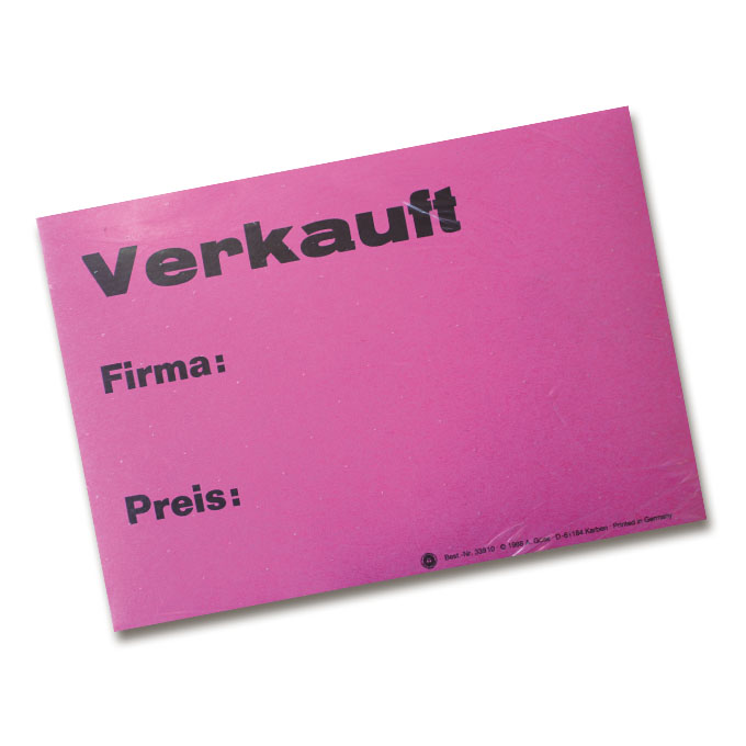 "Verkauft" - blocs A6