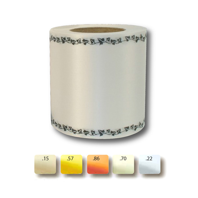 Kranzband hellgrau mit schwarzem Rand, 125 mm breit, 25 m