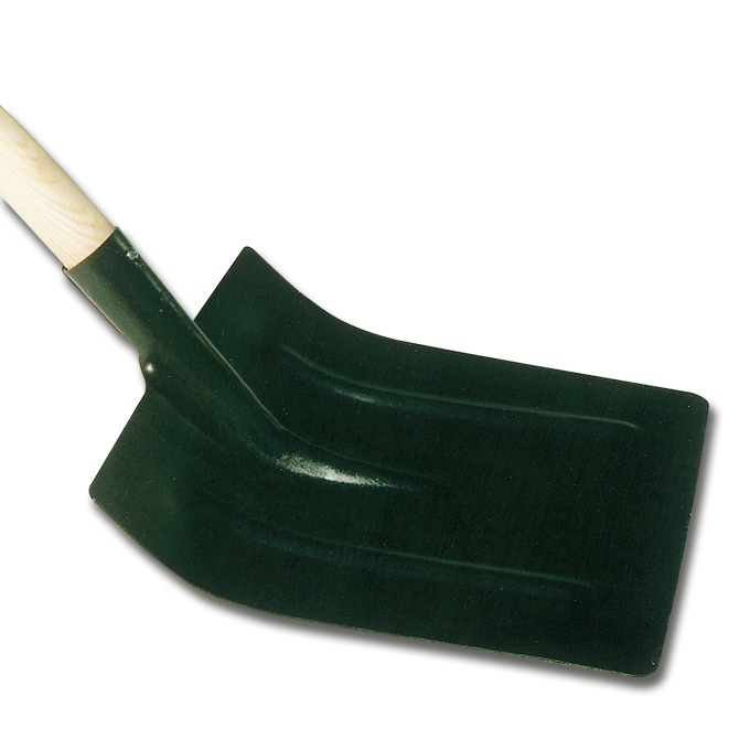 Schneeschaufel schwarz aus Stahl mit Stiel, 33 cm breit