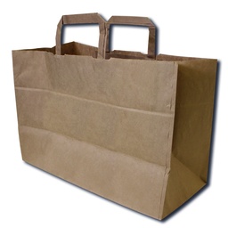 [250.940] Papiertragetaschen Kraftpapier braun/naturfarben, 35/17 x 24.5 cm, 50 Stück