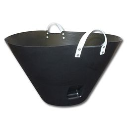 [207.570] Panier parc, en polyéthylène gris, avec 2 poignées en cuir, 60 lt