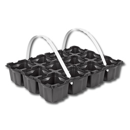 [229.130] Tragepackung 12 (2x6) Mulden, Topfmass 9/9 cm, ohne Tragegriff