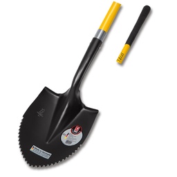 [204.175] Spatenschaufel IDEAL mit Wellenschliff und Fiberglas-Stiel, Blattgrösse 30x22 cm