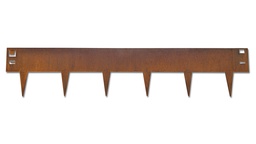 [138.430] Bordure en acier broches fixes, rouillée, 1.6 mm x 10 cm, longueur 100 cm