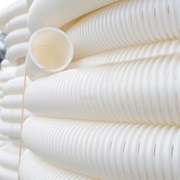 [202.750] Tube drain perforé couleur blanc, DN 80, rouleau de 50 m