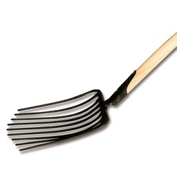 [208.030] Fourche à gravier, 9 dents rondes aplaites, longueur 35 cm